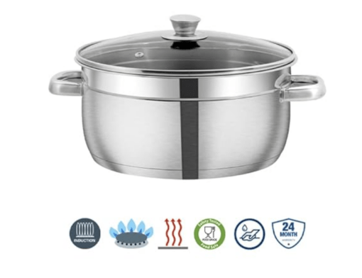 Vinod Bremen Stainless Steel Saucepot Set of 2 with Glass Lid | 2.5mm Thick Base | Riveted Sturdy Handle | 2 Year Warranty | Induction and Gas Base - Silver - Image 2